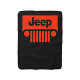 Jeep Sherpa Fleece Blanket Orange/Blk
