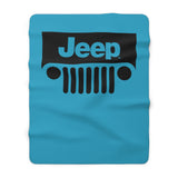Jeep Sherpa Fleece Blanket Blk/Blue