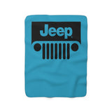 Jeep Sherpa Fleece Blanket Blk/Blue