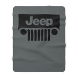 Jeep Sherpa Fleece Blanket Blk/Grey