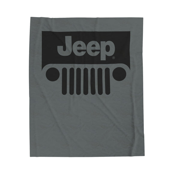 Jeep Velveteen Plush Blanket Blk/Grey