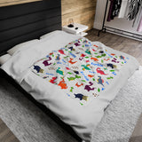 Baby Blankets with Dino's and (Your Name) - Velveteen Plush Blanket