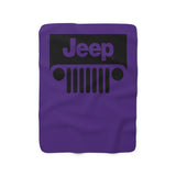 Jeep Sherpa Fleece Blanket Blk/Purple
