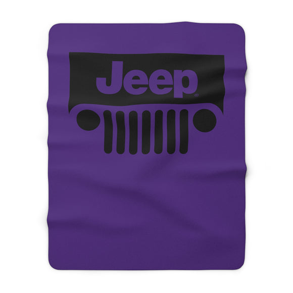 Jeep Sherpa Fleece Blanket Blk/Purple
